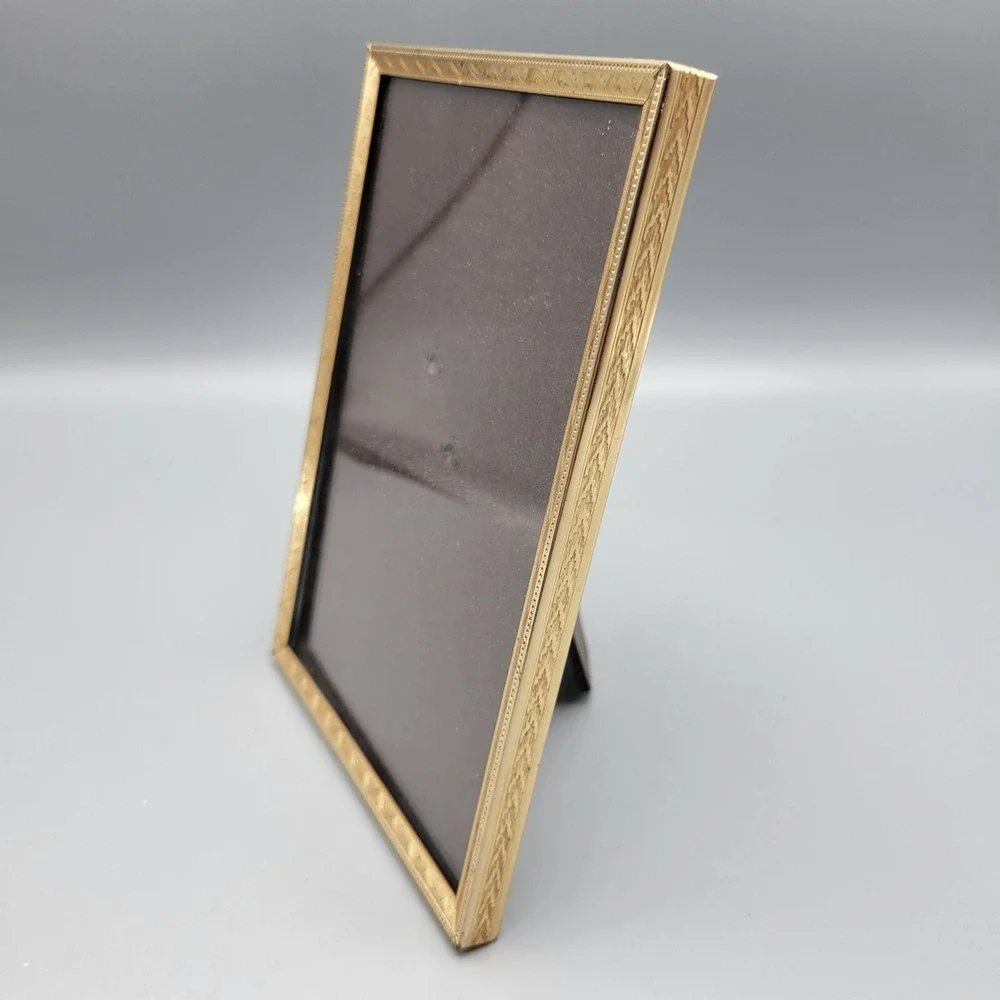Vintage Gold Tone Standing Picture Frame Metal 5